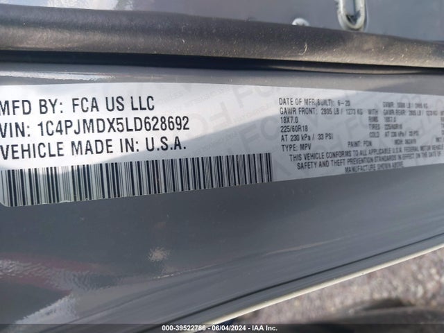 Jeep Cherokee Limited 4x4 2020 1C4PJMDX5LD628692 Image 9
