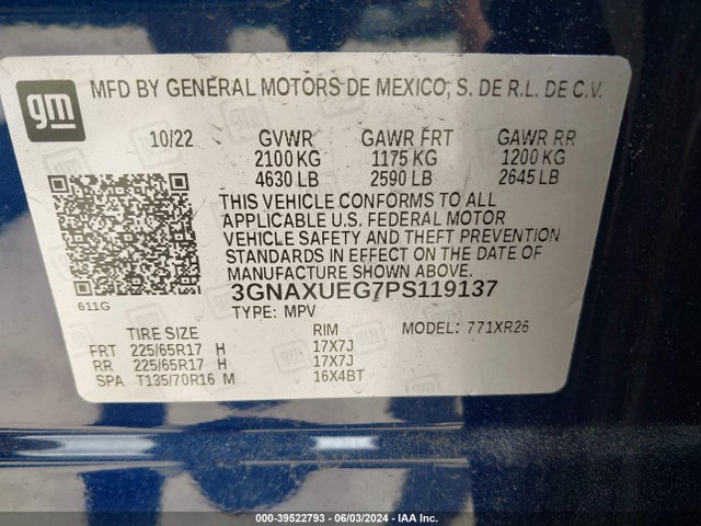 Chevrolet Equinox Awd Lt 2023 3GNAXUEG7PS119137 Image 9