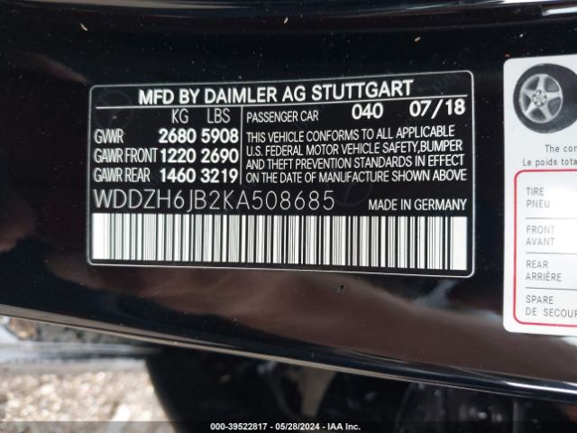 WDDZH6JB2KA508685 Mercedes-Benz E 450 4matic