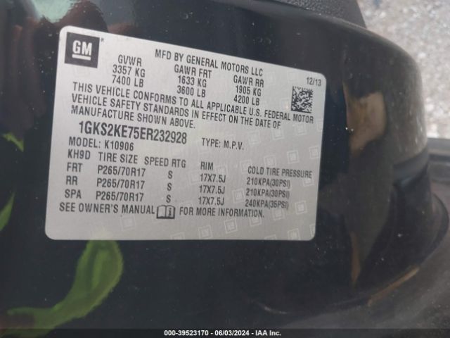 1GKS2KE75ER232928 GMC Yukon Xl 1500 Slt