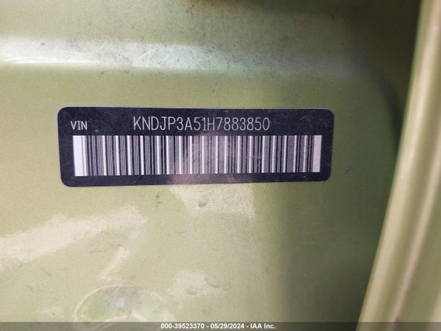 KIA SOUL + 2017 KNDJP3A51H7883850 Image 9
