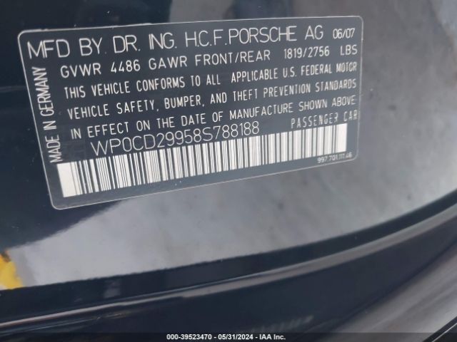 2008 PORSCHE 911 WP0CD29958S788188 Photo 8