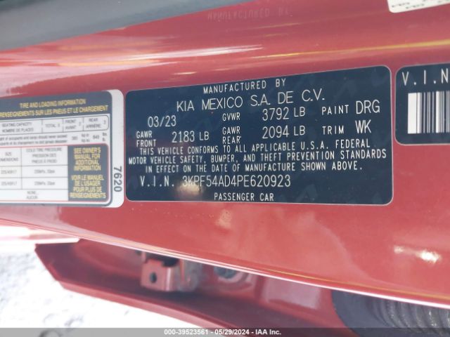 3KPF54AD4PE620923 KIA Forte Gt-line