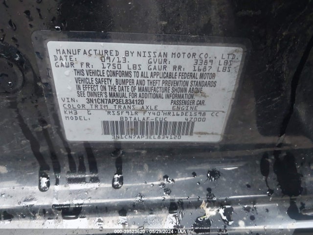 Nissan Versa 1.6 S 2014 3N1CN7AP3EL834120 Image 9