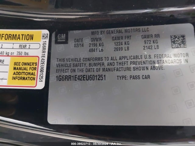 Cadillac Elr Standard 2014 1G6RR1E42EU601251 Image 9