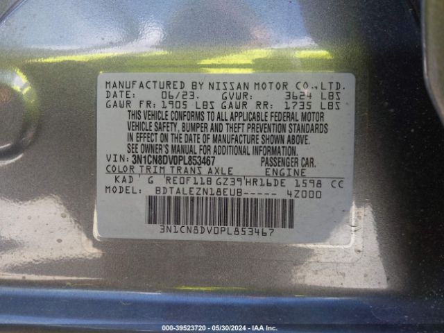 3N1CN8DV0PL853467 Nissan Versa 1.6 S Xtronic Cvt