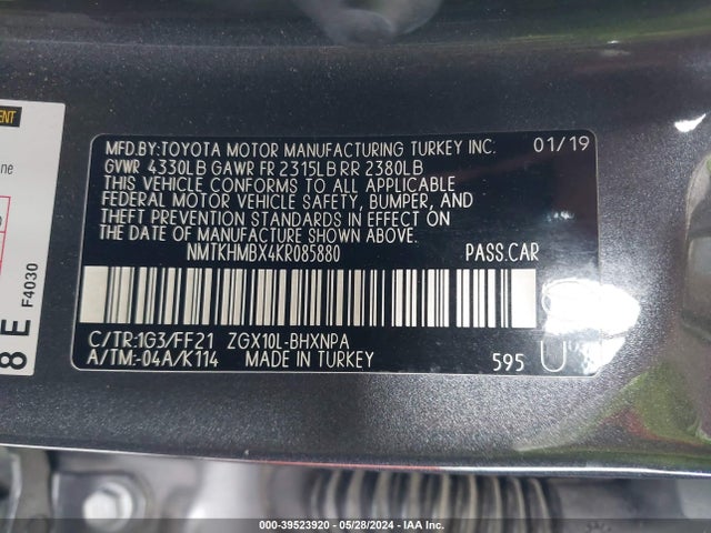 Toyota C-HR XLE 2019 NMTKHMBX4KR085880 Image 9