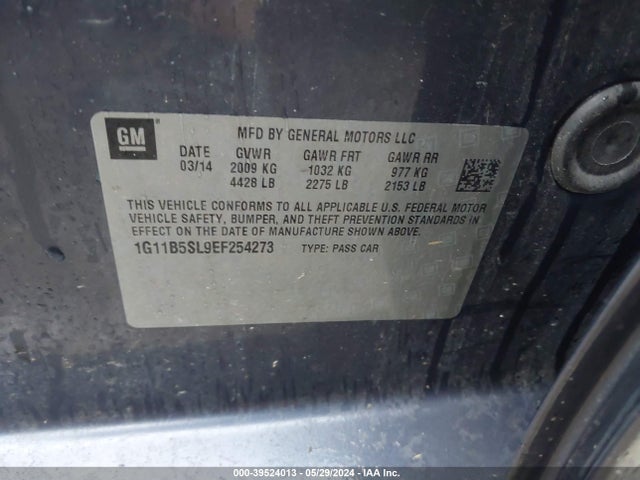 Chevrolet Malibu 1ls 2014 1G11B5SL9EF254273 Image 9