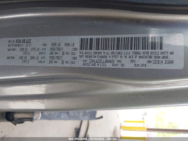 1C4HJWDG5JL864603 Jeep Wrangler Jk Unlimited Sport S 4x4