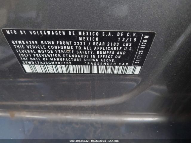 3VWD17AJ5GM307103 Volkswagen Jetta 1.8t Sport