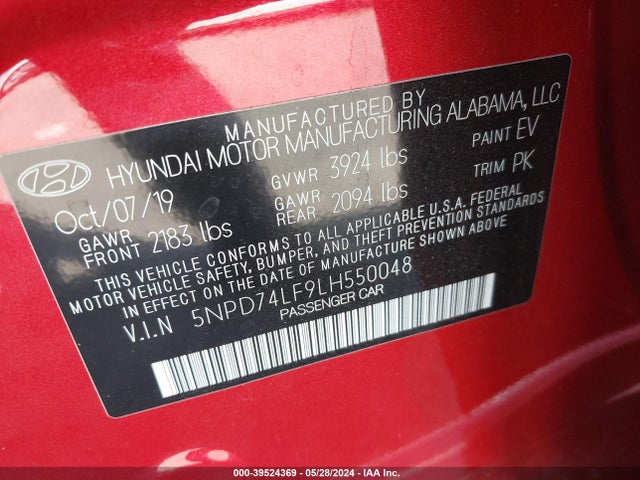 Hyundai ELANTRA SE 2020 5NPD74LF9LH550048 Image 9