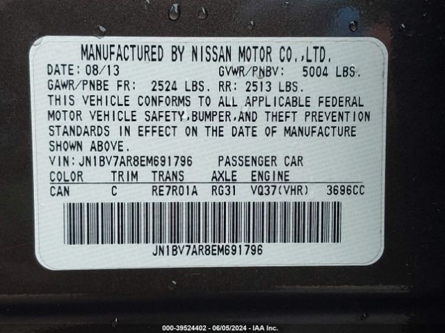 JN1BV7AR8EM691796 Infiniti Q50 Premium