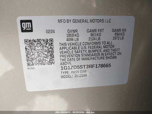 Chevrolet MALIBU LT 2024 1G1ZD5ST3RF178665 Image 9
