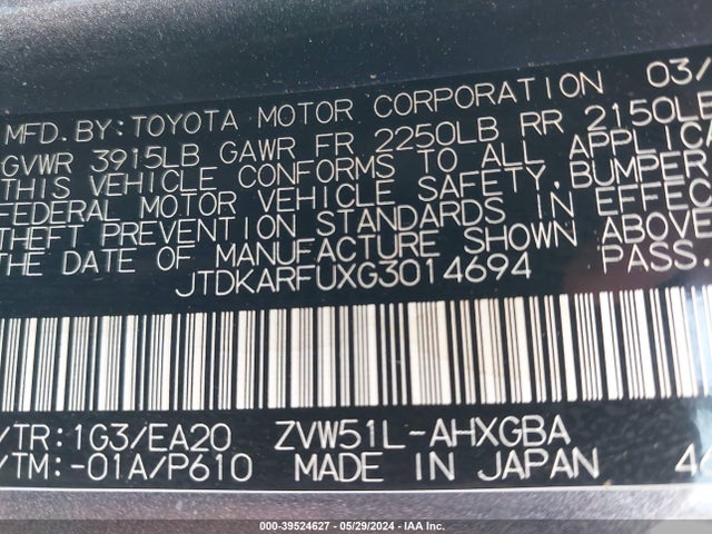 Toyota Prius Four 2016 JTDKARFUXG3014694 Image 9