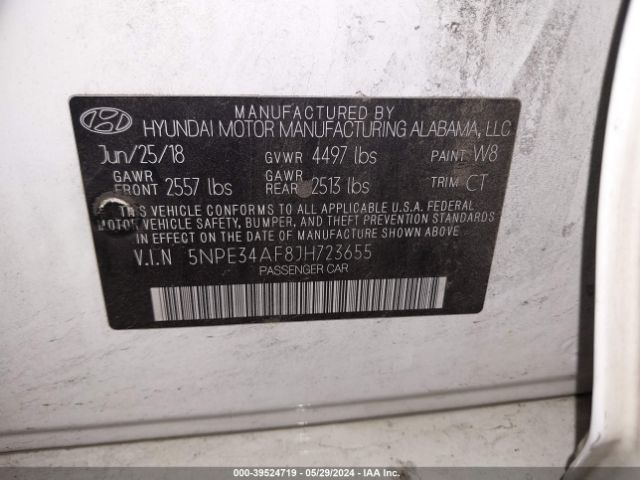 5NPE34AF8JH723655 Hyundai Sonata Sport+