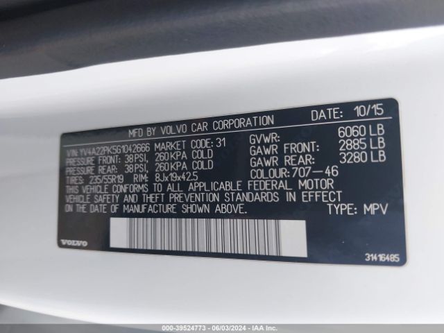 YV4A22PK5G1042666 Volvo Xc90 T6 Momentum