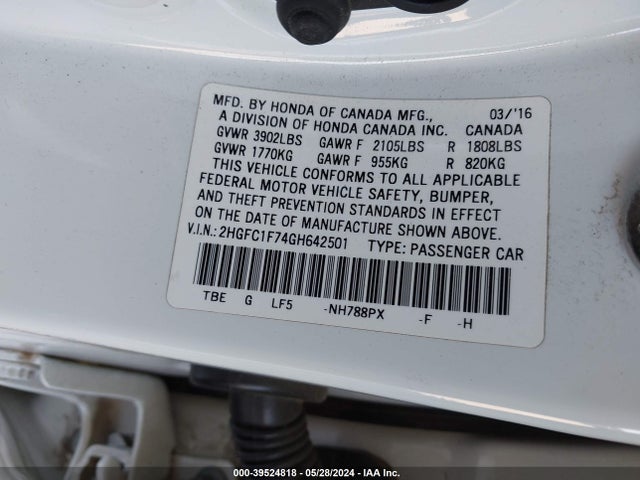 Honda Civic Ex-l 2016 2HGFC1F74GH642501 Image 9