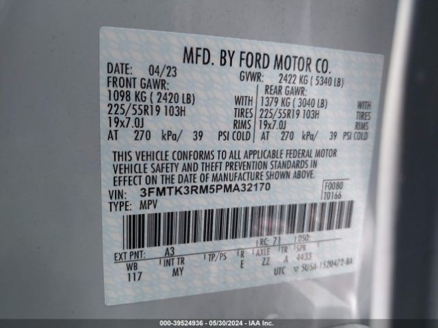 3FMTK3RM5PMA32170 Ford Mustang Mach-e Premium