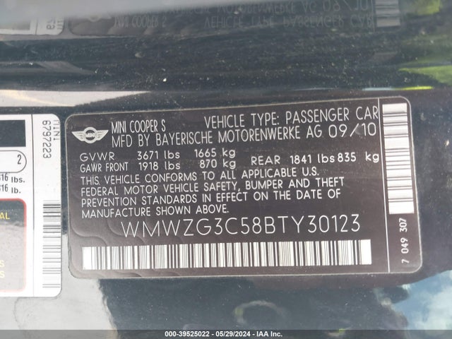 2011 MINI COOPER S CLUBMAN WMWZG3C58BTY30123 Photo 8