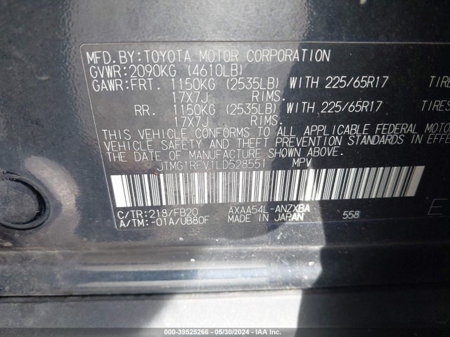 Toyota RAV4 LE 2020 JTMG1RFV1LD528551 Image 9