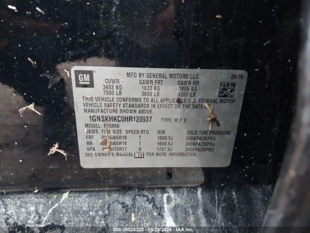 1GNSKHKC0HR120937 Chevrolet Suburban Lt