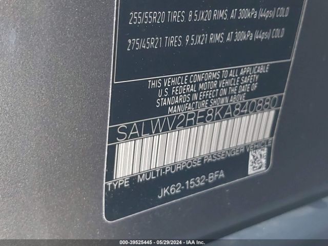 SALWV2RE8KA840880 Land Rover Range Rover Sport Autobiography