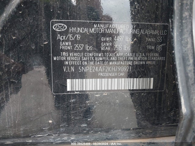 Hyundai SONATA SE 2019 5NPE24AF2KH790921 Image 9