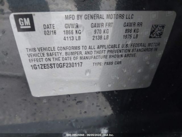 1G1ZE5ST0GF230117 Chevrolet MALIBU 1LT