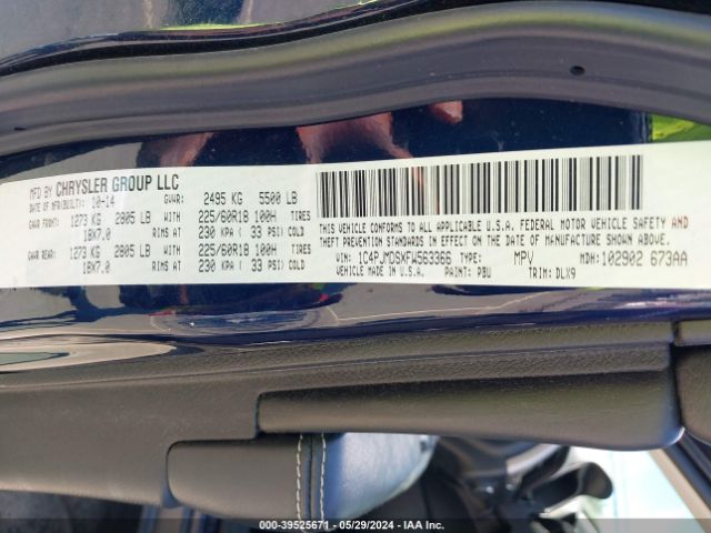 1C4PJMDSXFW563366 Jeep Cherokee Limited