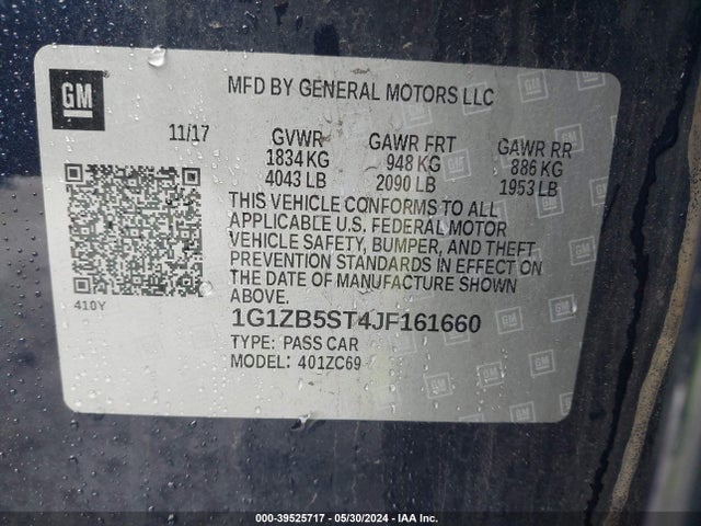 Chevrolet Malibu 1ls 2018 1G1ZB5ST4JF161660 Image 9