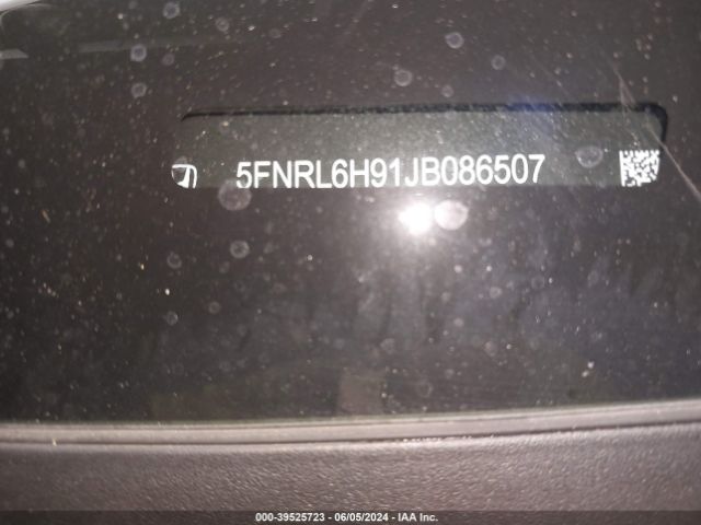 5FNRL6H91JB086507 Honda Odyssey Elite
