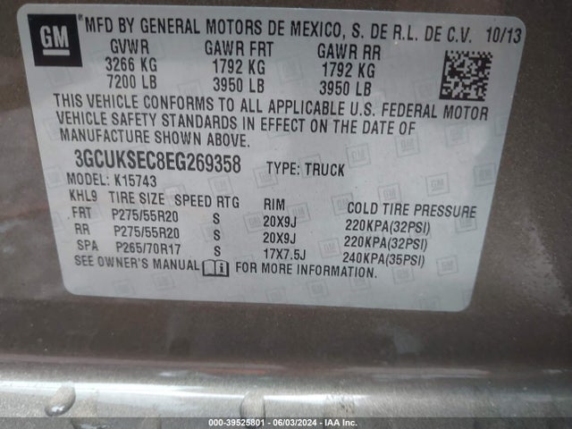 Chevrolet Silverado 1500 2lz 2014 3GCUKSEC8EG269358 Image 9