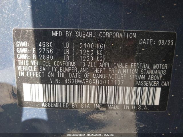 4S3BWAF6XR3011107 Subaru Legacy Premium
