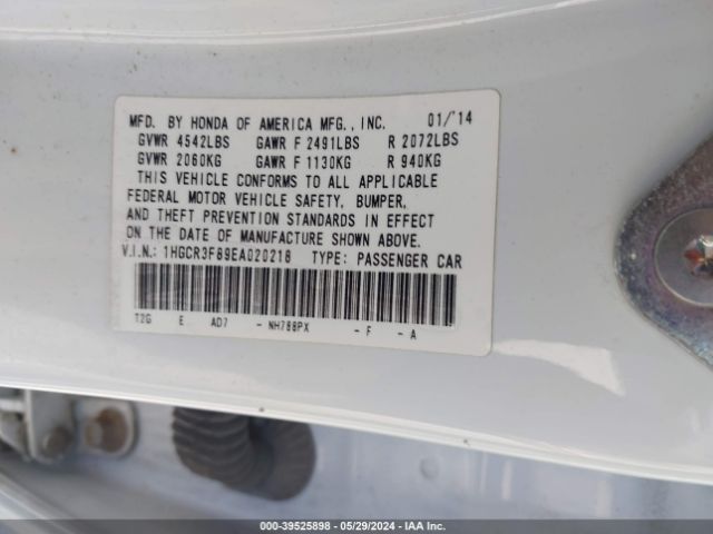 1HGCR3F89EA020218 Honda Accord Ex-l V-6