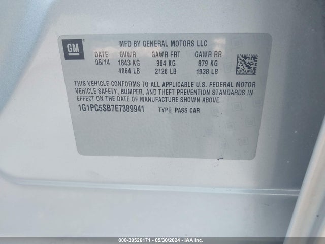 Chevrolet Cruze 1lt Auto 2014 1G1PC5SB7E7389941 Image 9