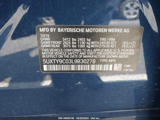 5UXTY9C03L9B30278 BMW X3 M40i