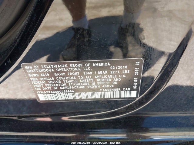 1VWAS7A30GC035904 Volkswagen Passat 1.8t S