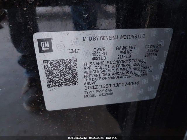 Chevrolet MALIBU LT 2018 1G1ZD5ST4JF174094 Image 9
