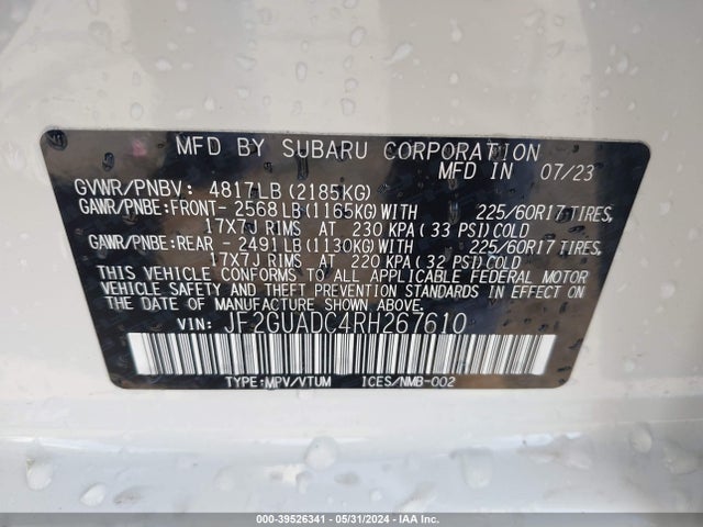 Subaru Crosstrek Premium 2024 JF2GUADC4RH267610 Image 9