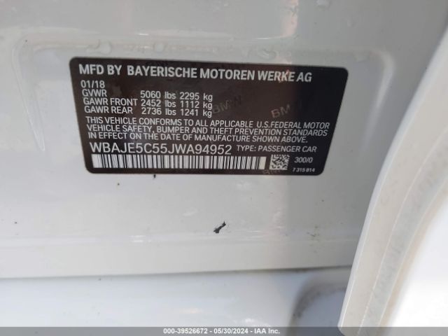 WBAJE5C55JWA94952 BMW 540I