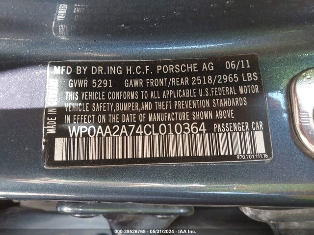 2012 PORSCHE PANAMERA WP0AA2A74CL010364 Photo 8