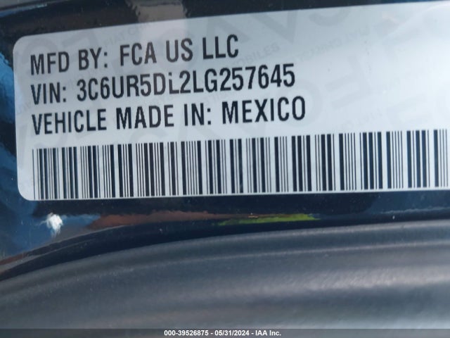 3C6UR5DL2LG257645 RAM 2500 Big Horn  4x4 6'4 Box