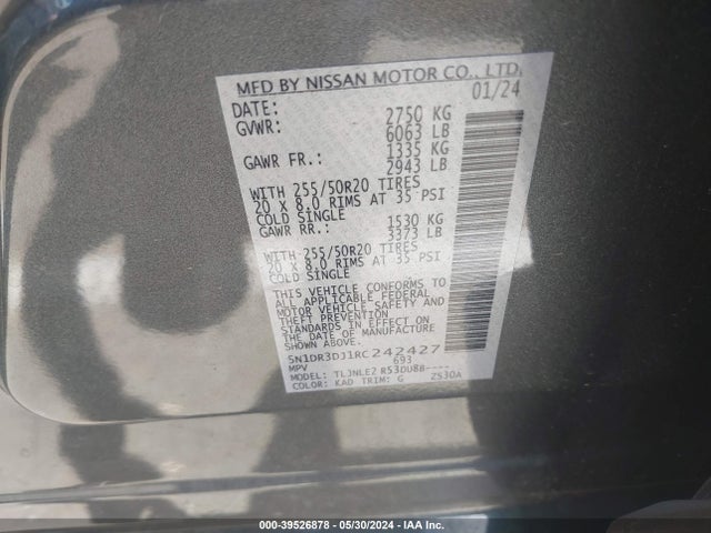 Nissan Pathfinder Platinum 4wd 2024 5N1DR3DJ1RC242427 Image 9