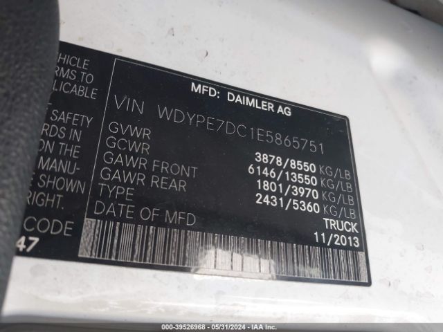 WDYPE7DC1E5865751 Freightliner Sprinter 2500