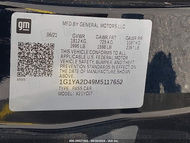 Chevrolet Corvette Stingray Rwd  1lt 2021 1G1YA2D49M5117652 Image 9