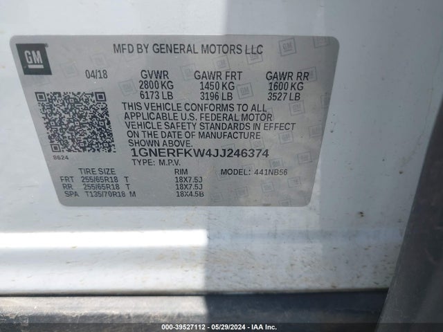Chevrolet Traverse Ls 2018 1GNERFKW4JJ246374 Image 9