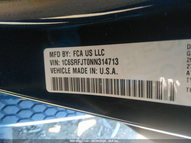 1C6SRFJT0NN314713 RAM 1500 Laramie  4x4 5'7 Box