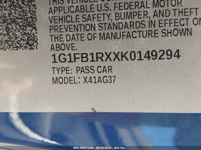 1G1FB1RXXK0149294 Chevrolet Camaro 1ls