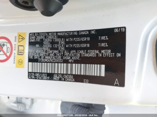 2T2BZMCA7KC204552 Lexus RX 350