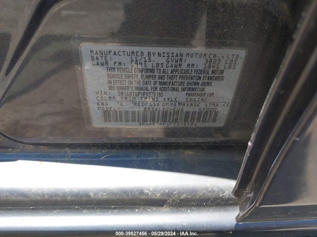 Nissan SENTRA SV 2015 3N1AB7AP1FY378185 Image 9
